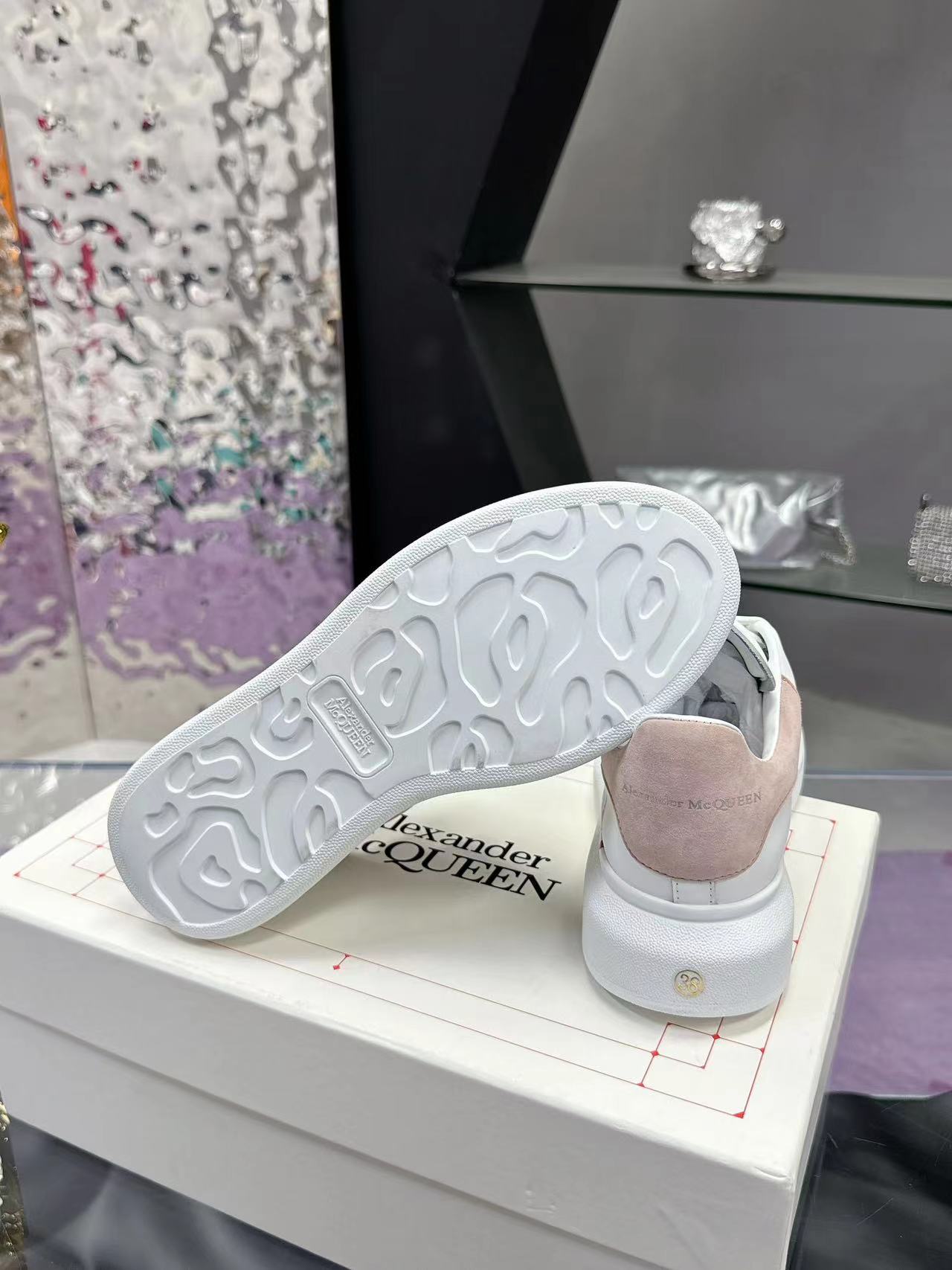 Alexander McQueen White/Pink Oversized Sneaker