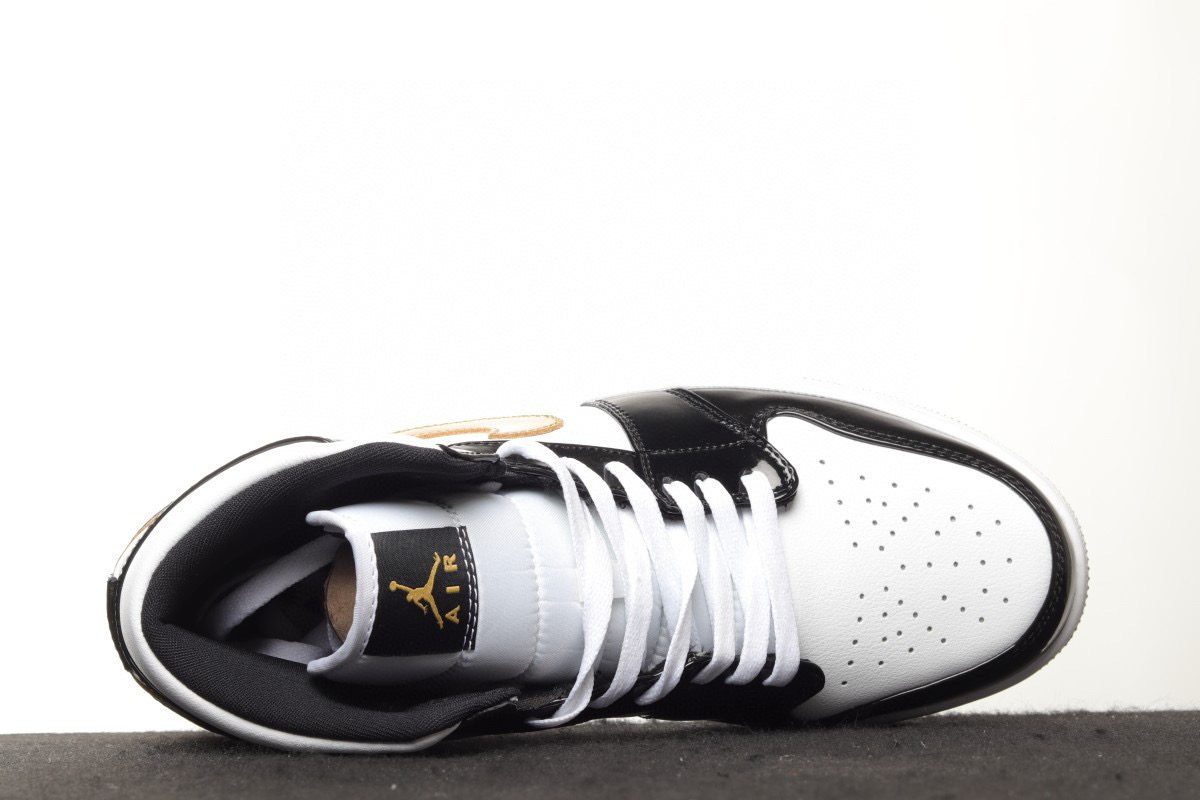 AIR JORDAN 1 MID Black Metallic Gold