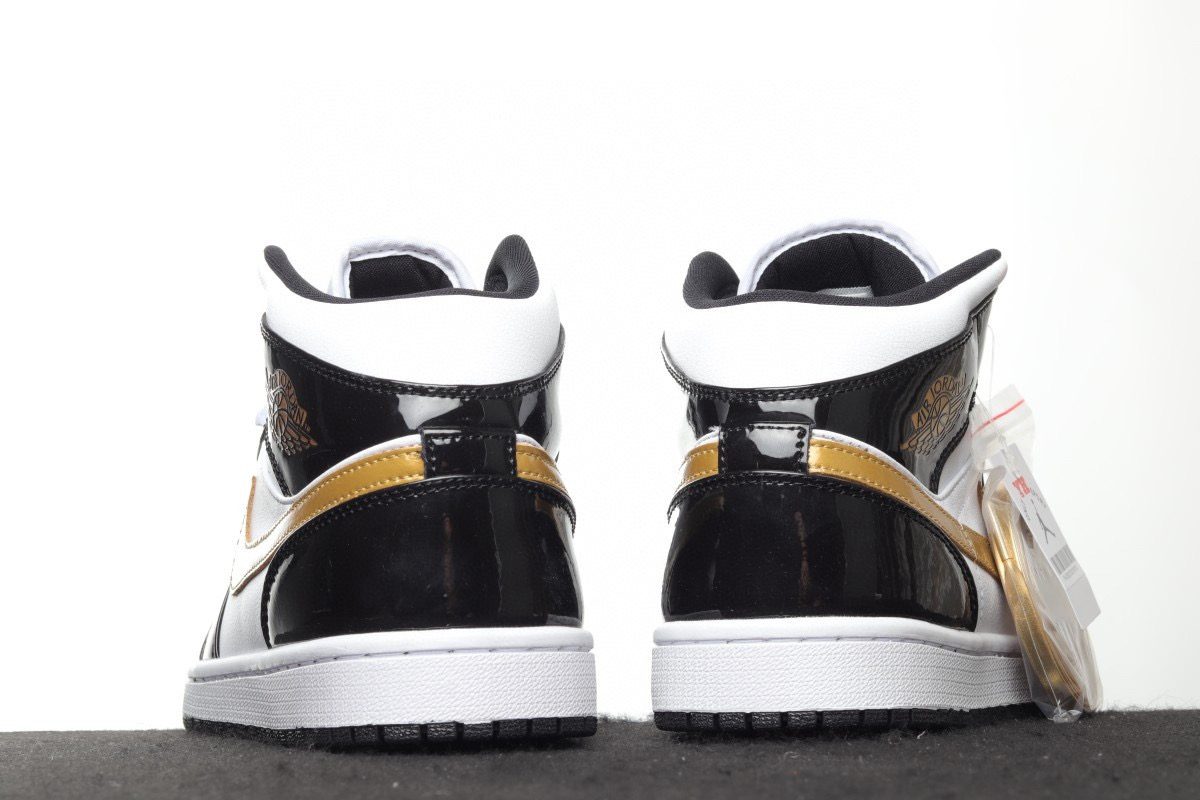 AIR JORDAN 1 MID Black Metallic Gold