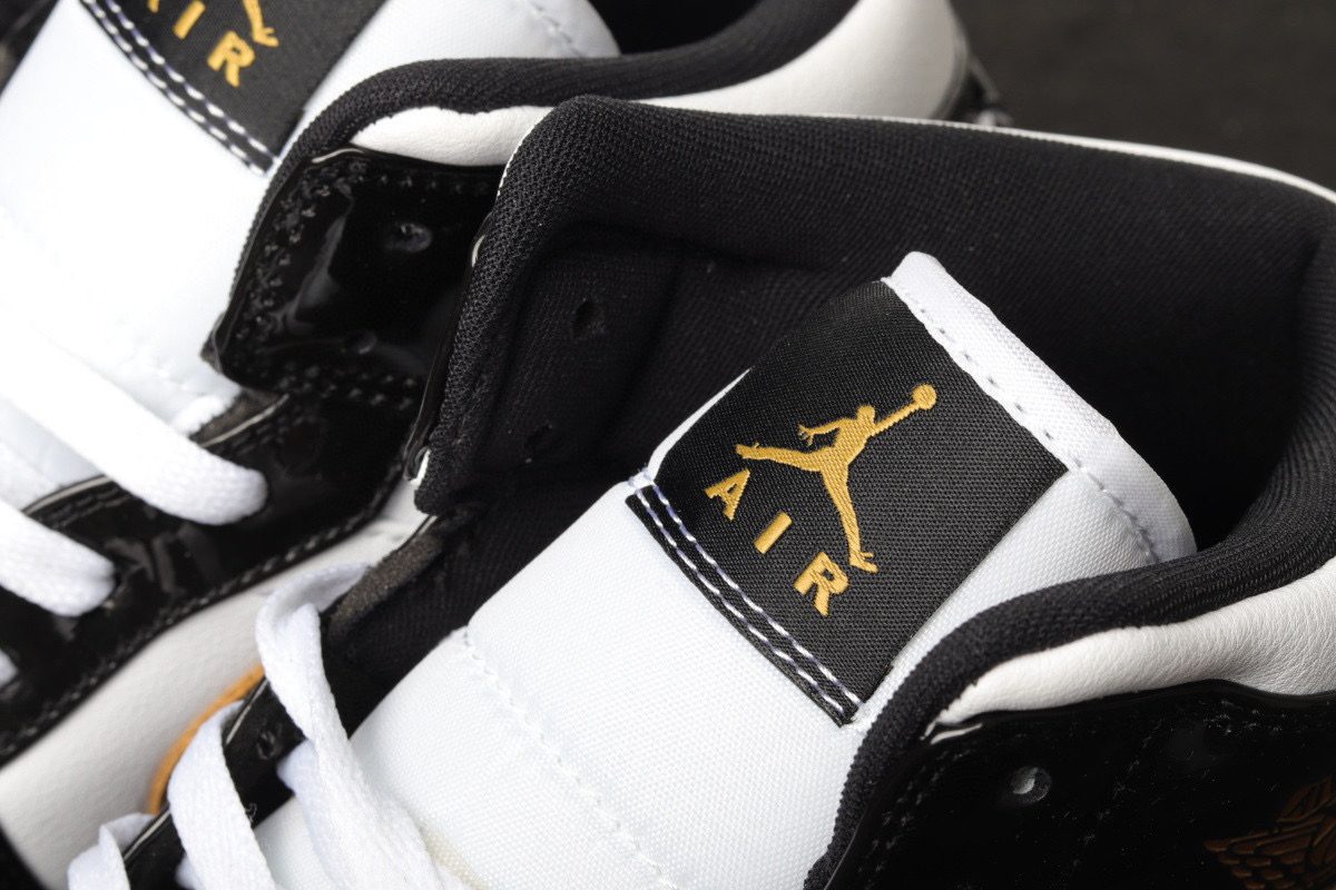 AIR JORDAN 1 MID Black Metallic Gold